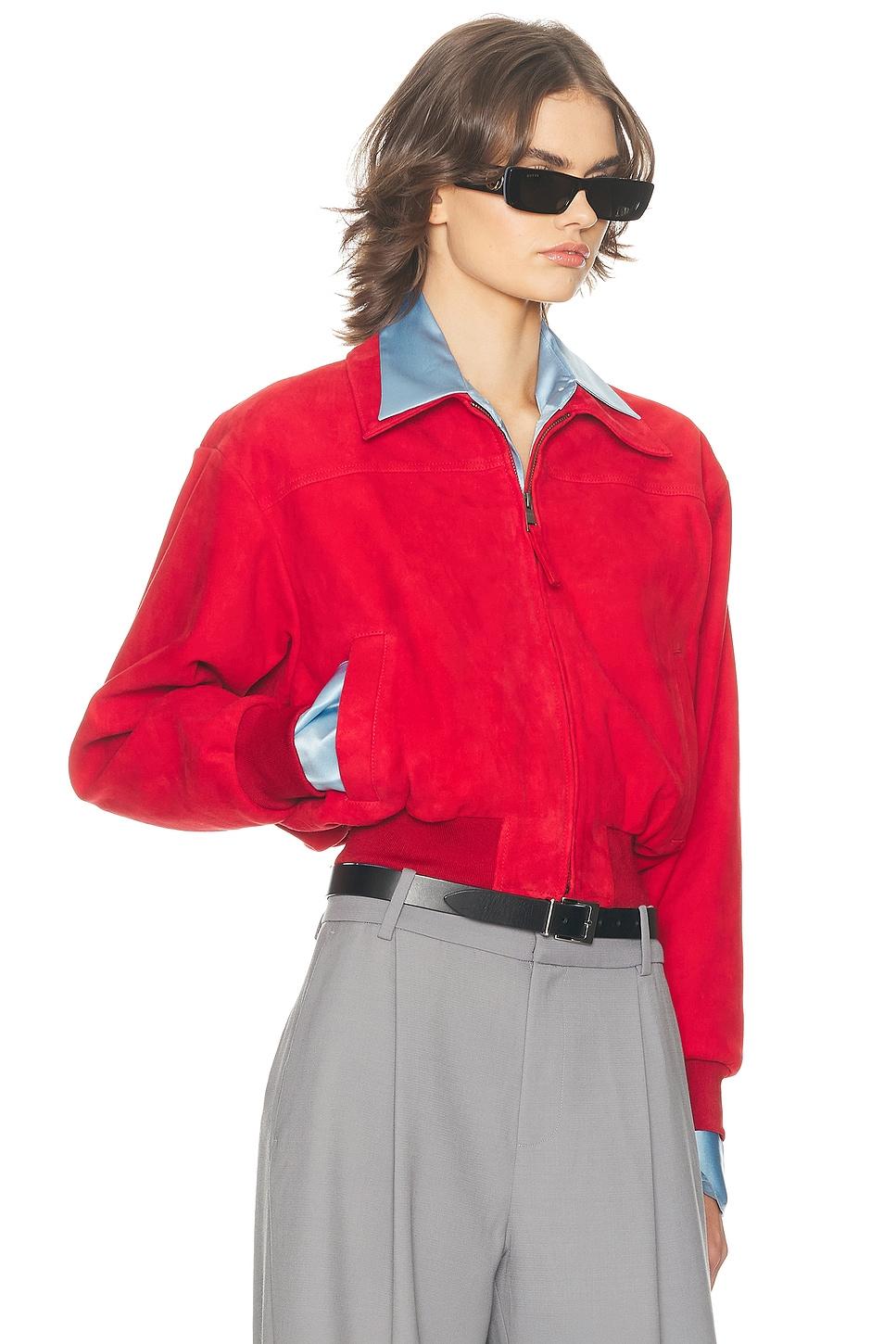 the suede zip bomber