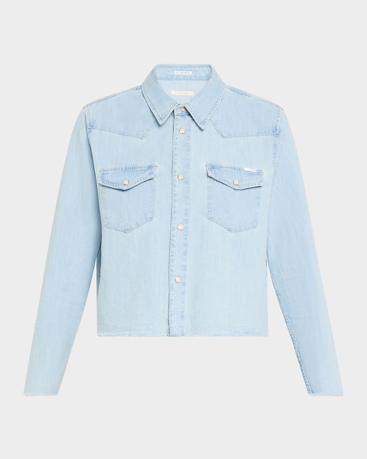 the super ex crop step fray shirt
