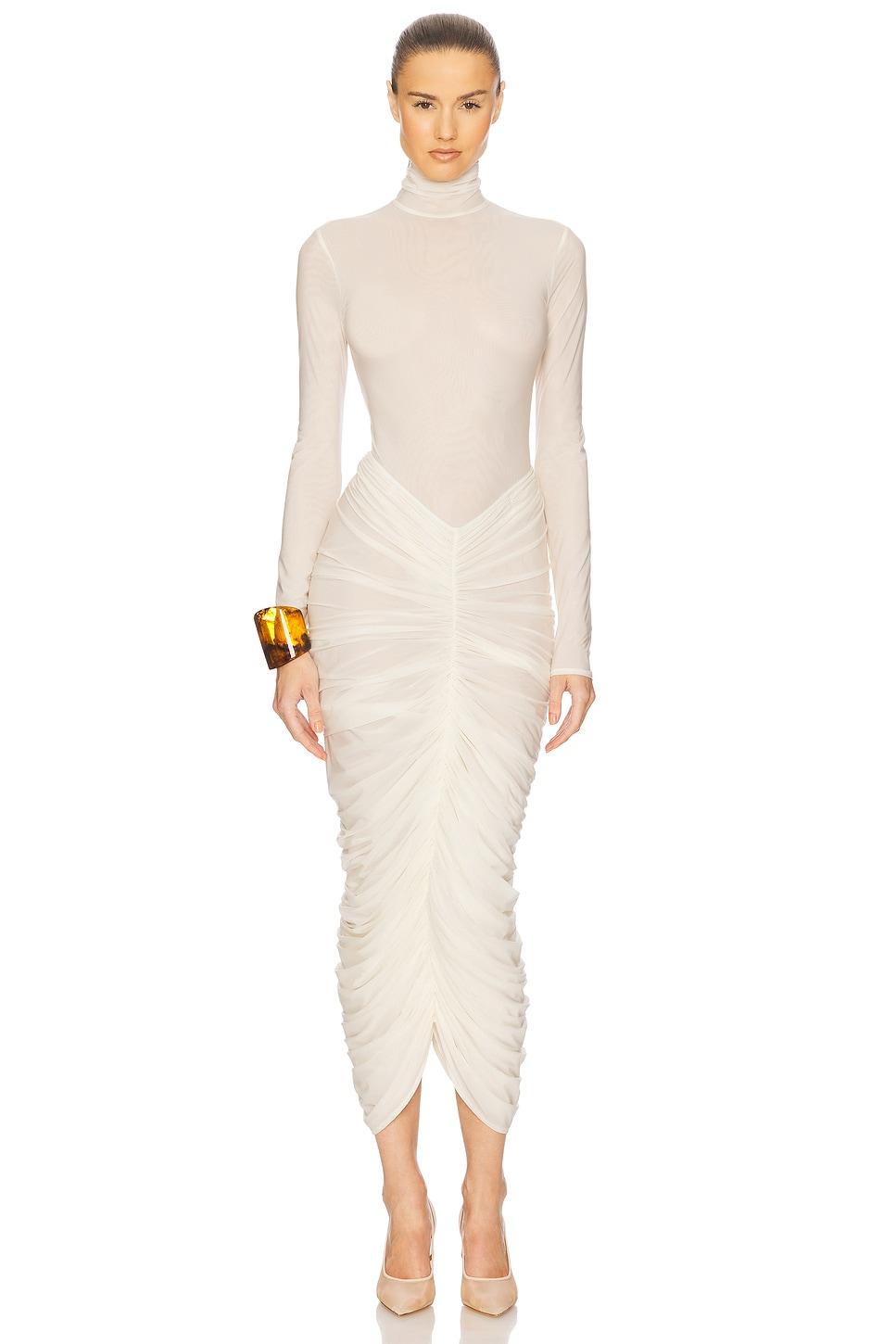 the super sheer ruched dress