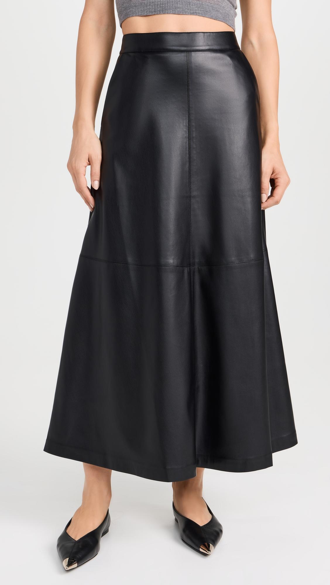 the tavi vegan leather skirt