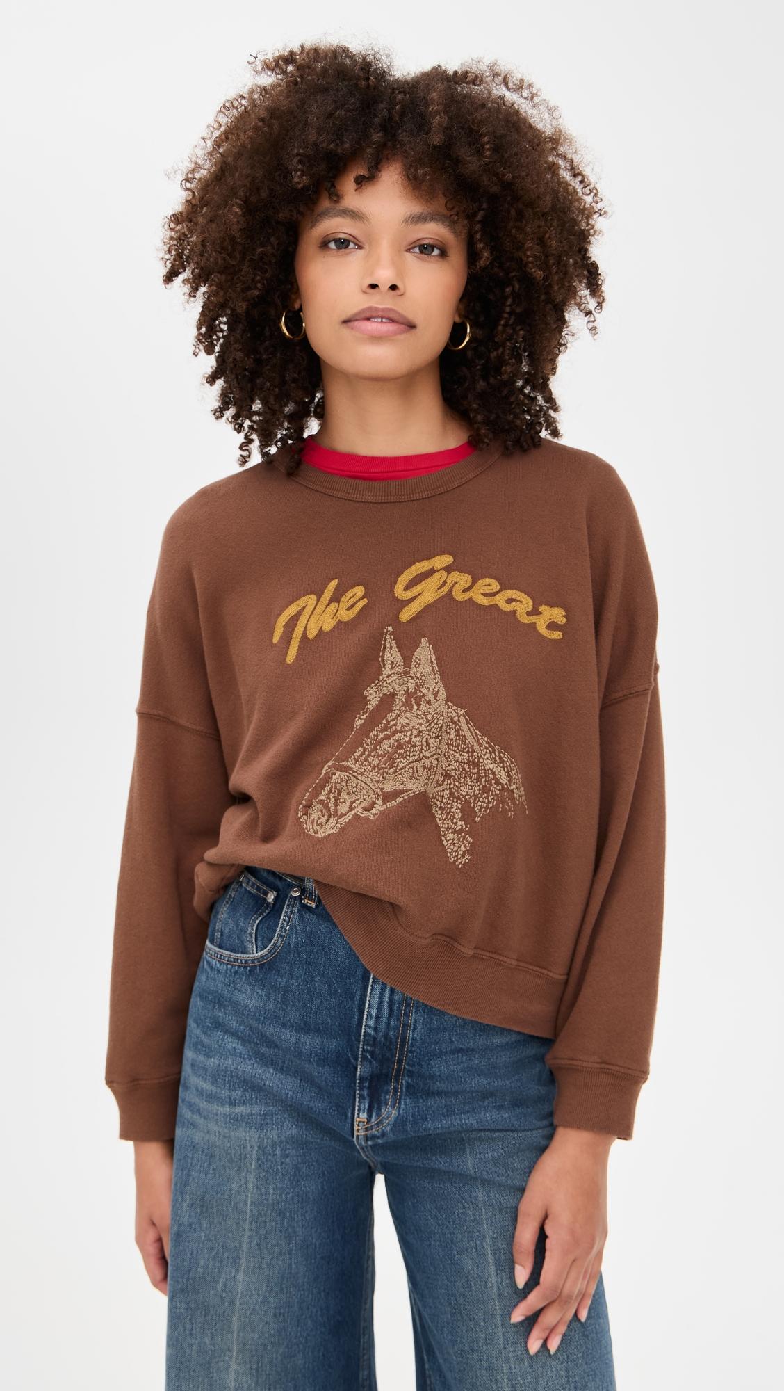 the teammate sweatshirt with horse embroidery