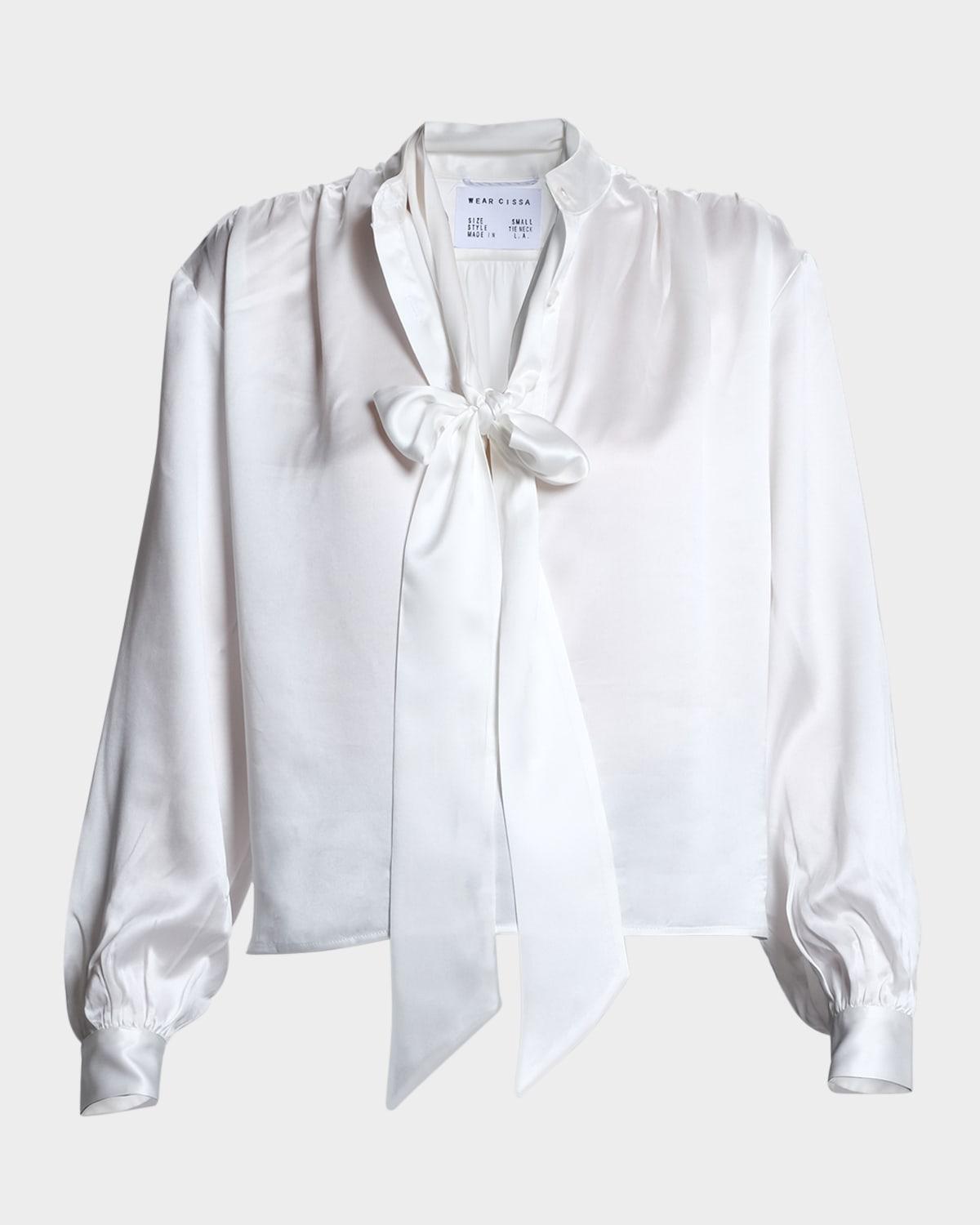 the tie-neck silk blouse
