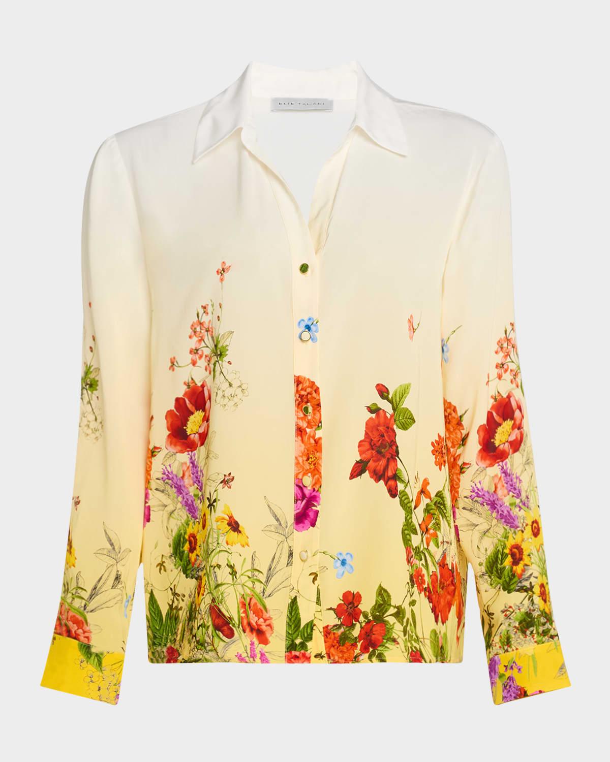 the tinsley ombre floral-print blouse