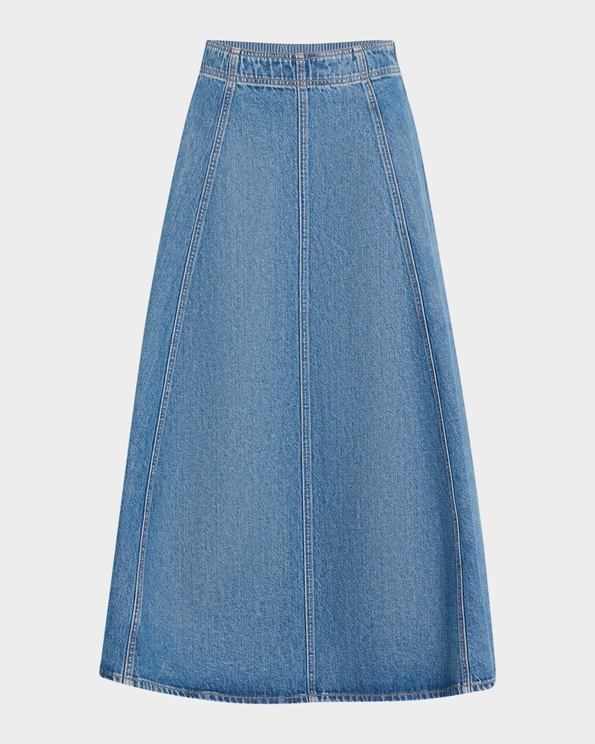 the uma denim midi skirt