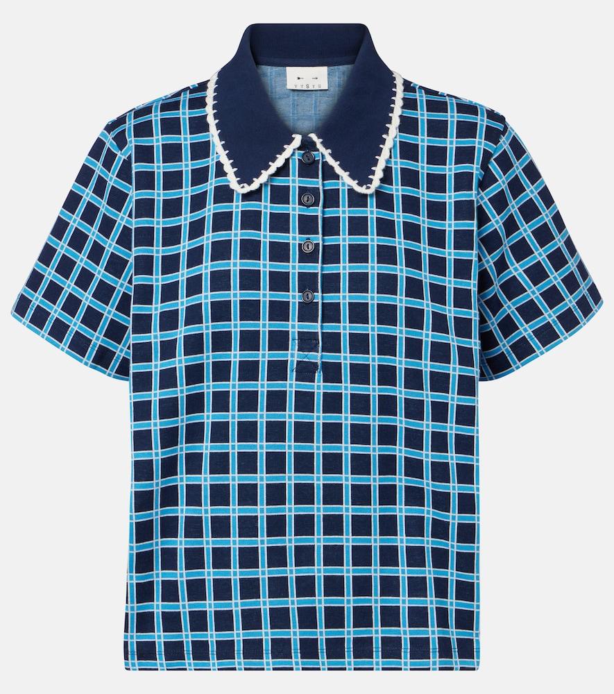 the upside clubhouse dom checked cotton polo shirt