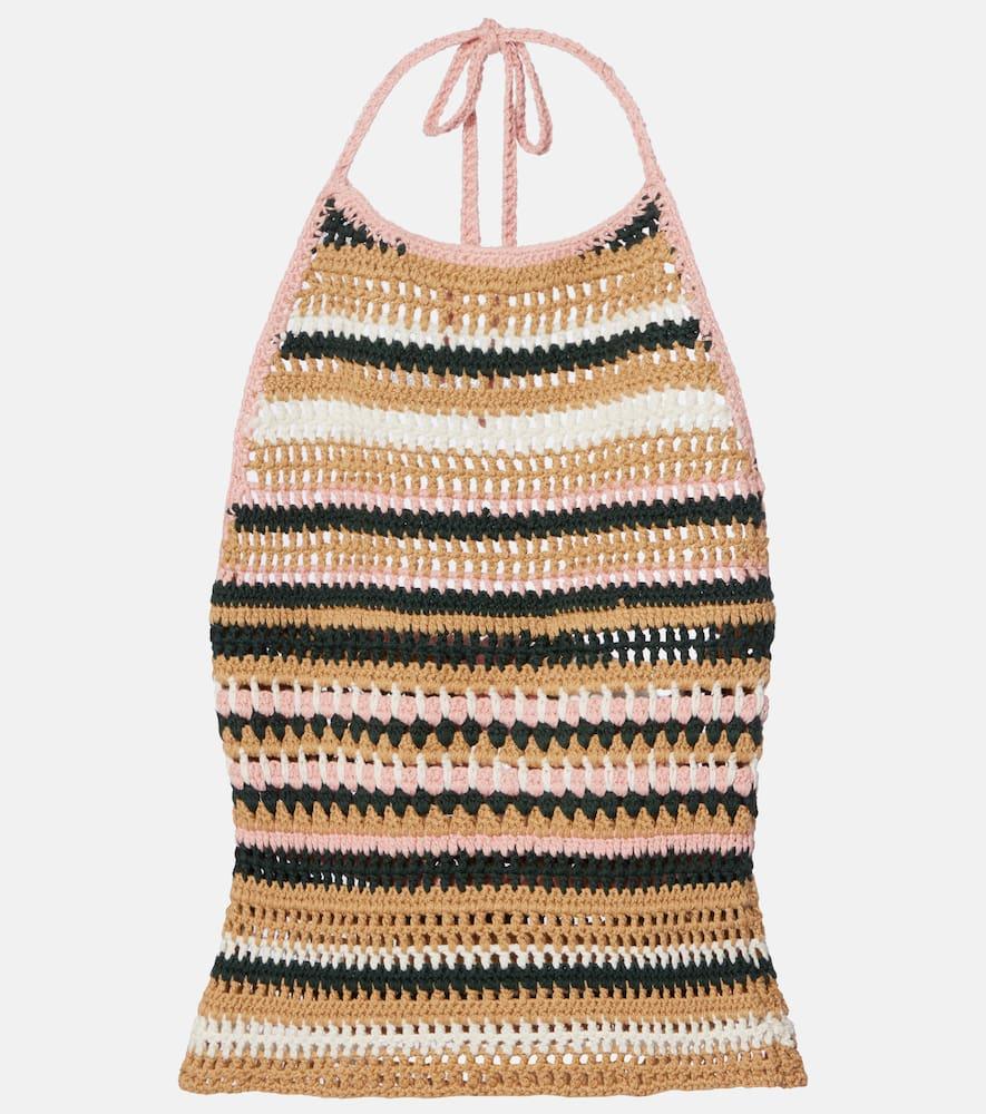 the upside crochet halterneck cotton top