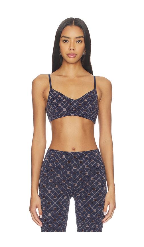 the upside ezra ballet sports bra in navy.