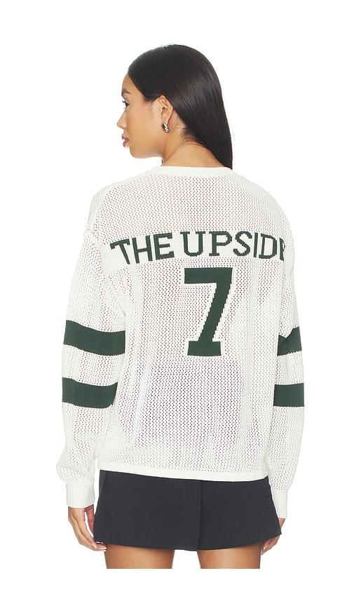 the upside fenway sebastian knit crew sweatshirt in cream.