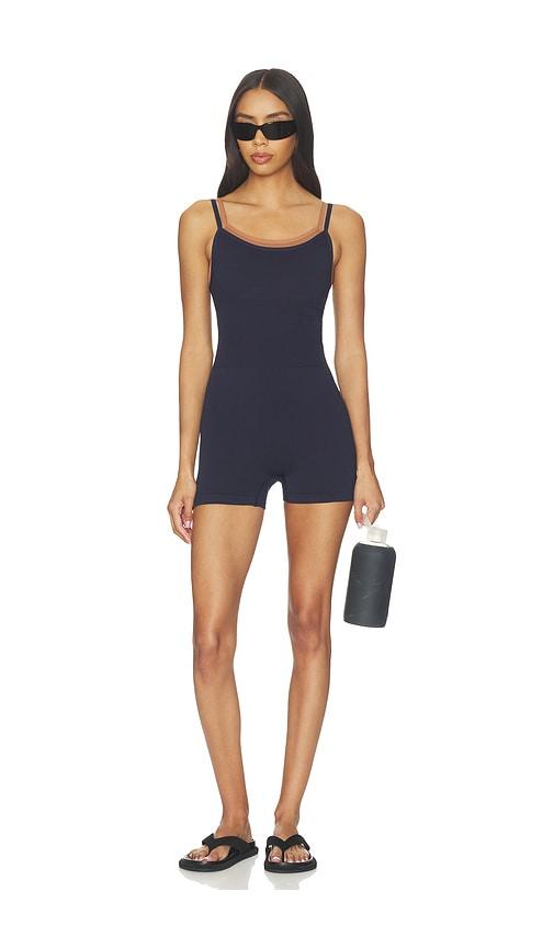 the upside form seamless jamie bodysuit in navy.