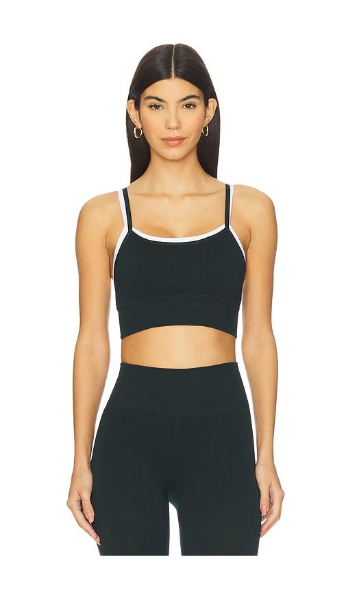 the upside form seamless maddie sports bra in green.