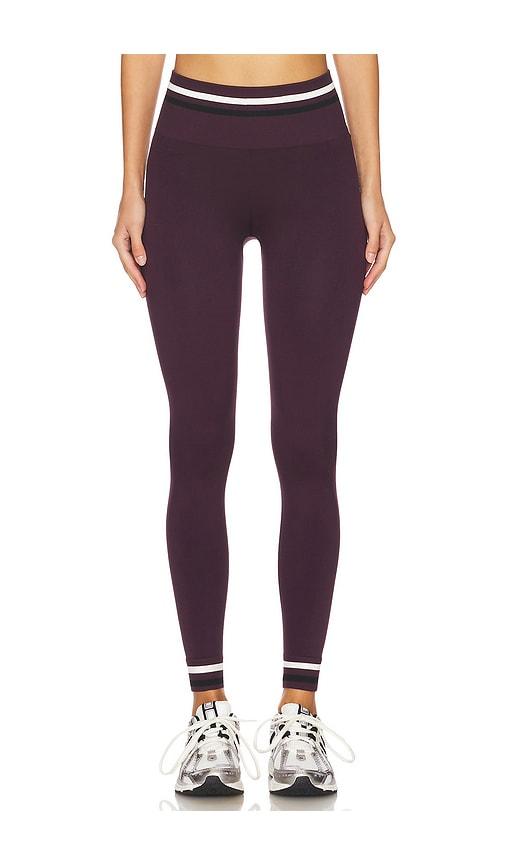 the upside form seamless midi legging in purple.