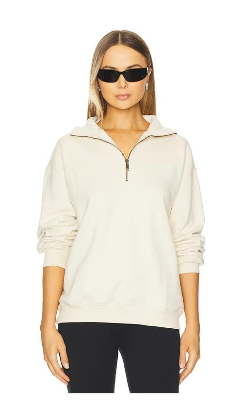 the upside hamilton wren half zip sweater in white.