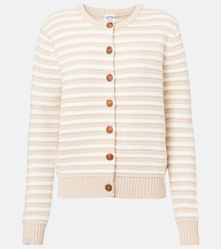 the upside isabeli striped cotton cardigan