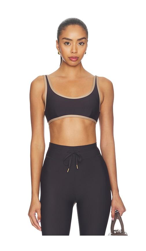 the upside kefi brielle scoop sports bra in brown.