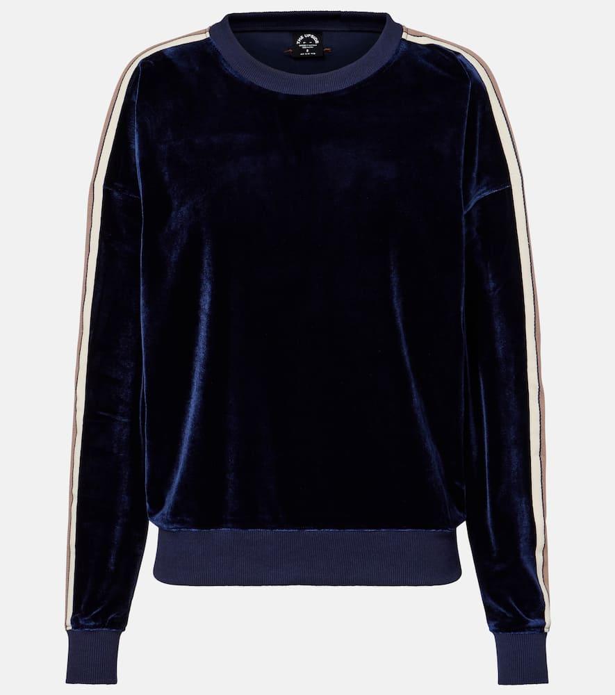 the upside monaco lisel striped velour sweatshirt