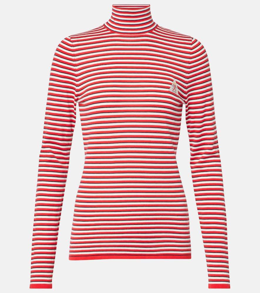 the upside raie striped cotton turtleneck top
