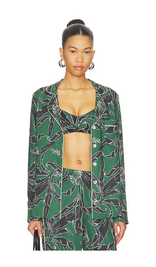 the upside tamara rio collared top in dark green.