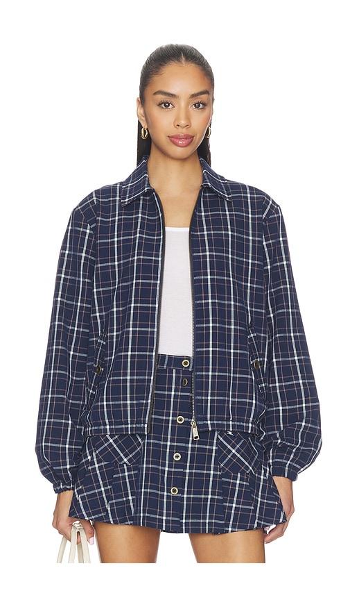 the upside valencia lexi collared jacket in navy.