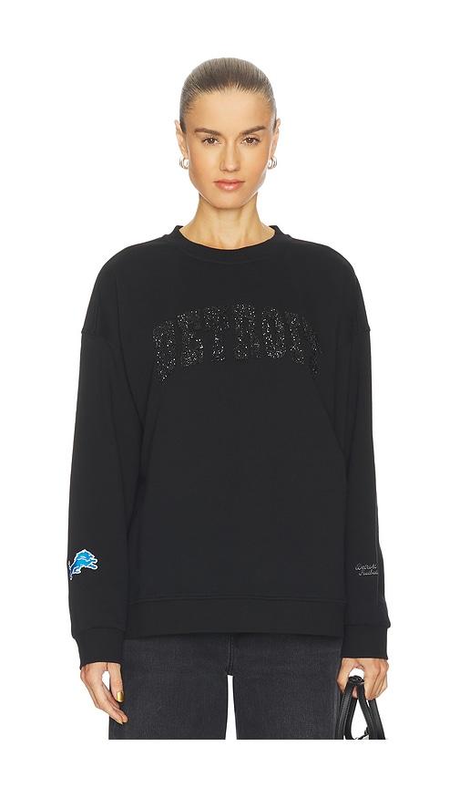 the wild collective detroit lions sweatshirt in black.