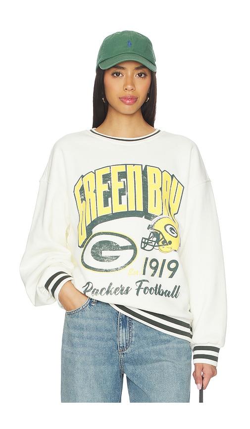 the wild collective packers oversized baggy sweatshirt in ivory.