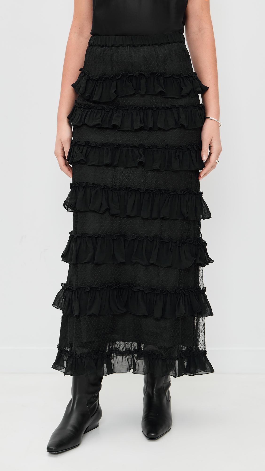 the winter mesh flounce skirt