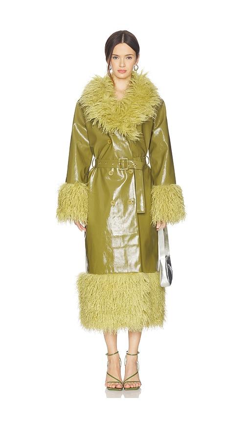 the wolf gang abrigo coat in olive.