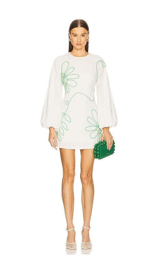 the wolf gang luna mini dress in ivory.