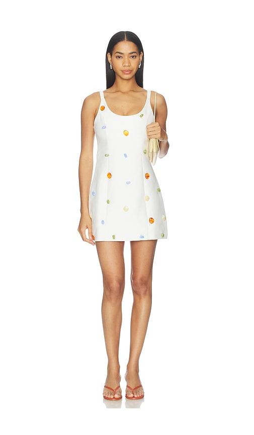 the wolf gang romy mini dress in ivory.