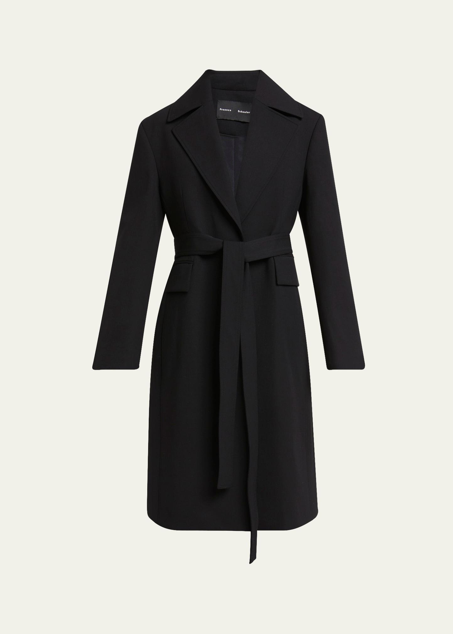 thea belted wool gabardine suiting coat