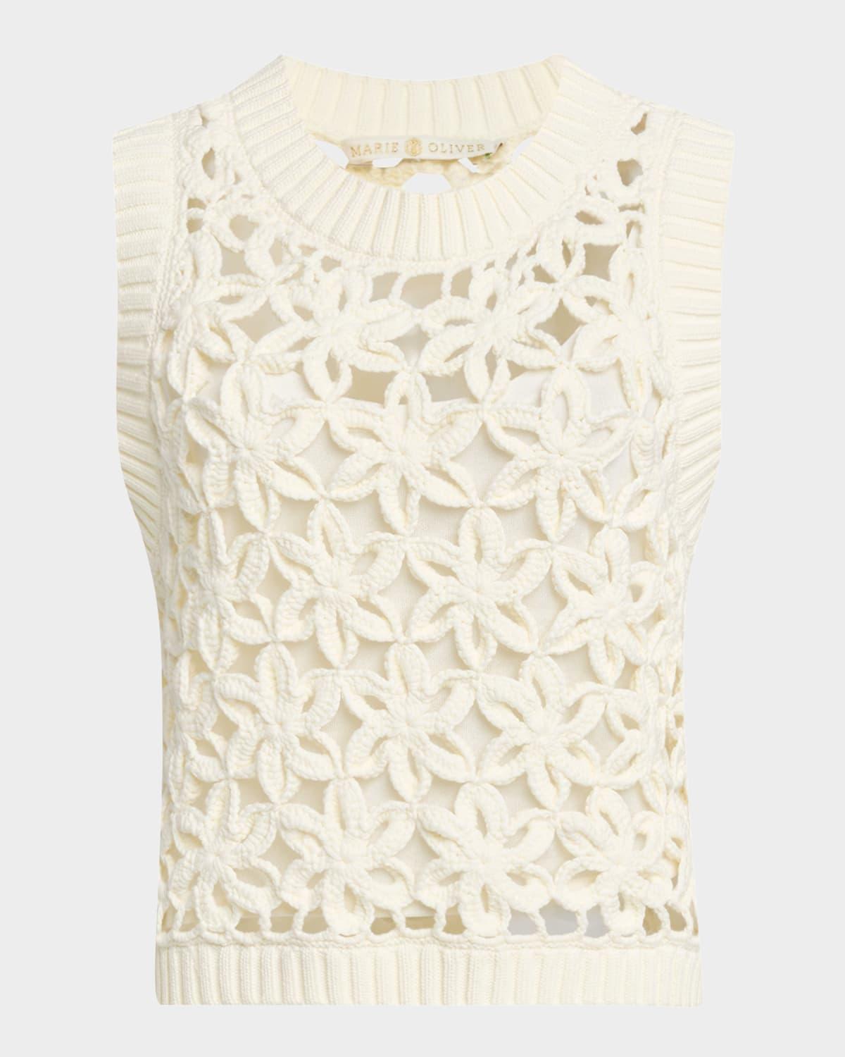 thea floral mesh shell top
