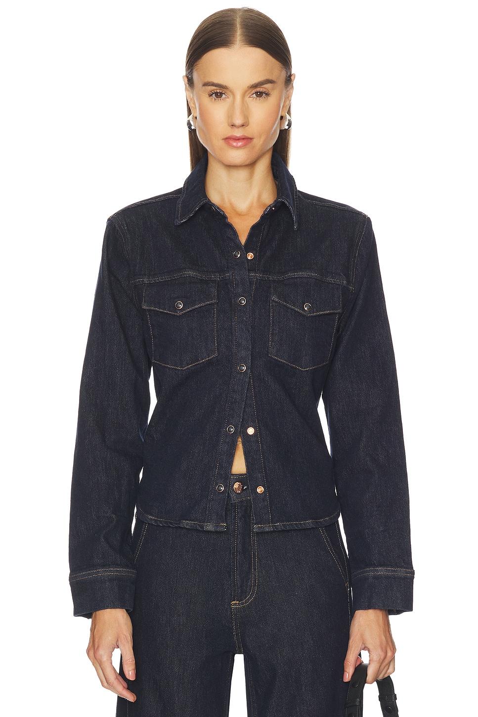 thea shrunken denim shacket