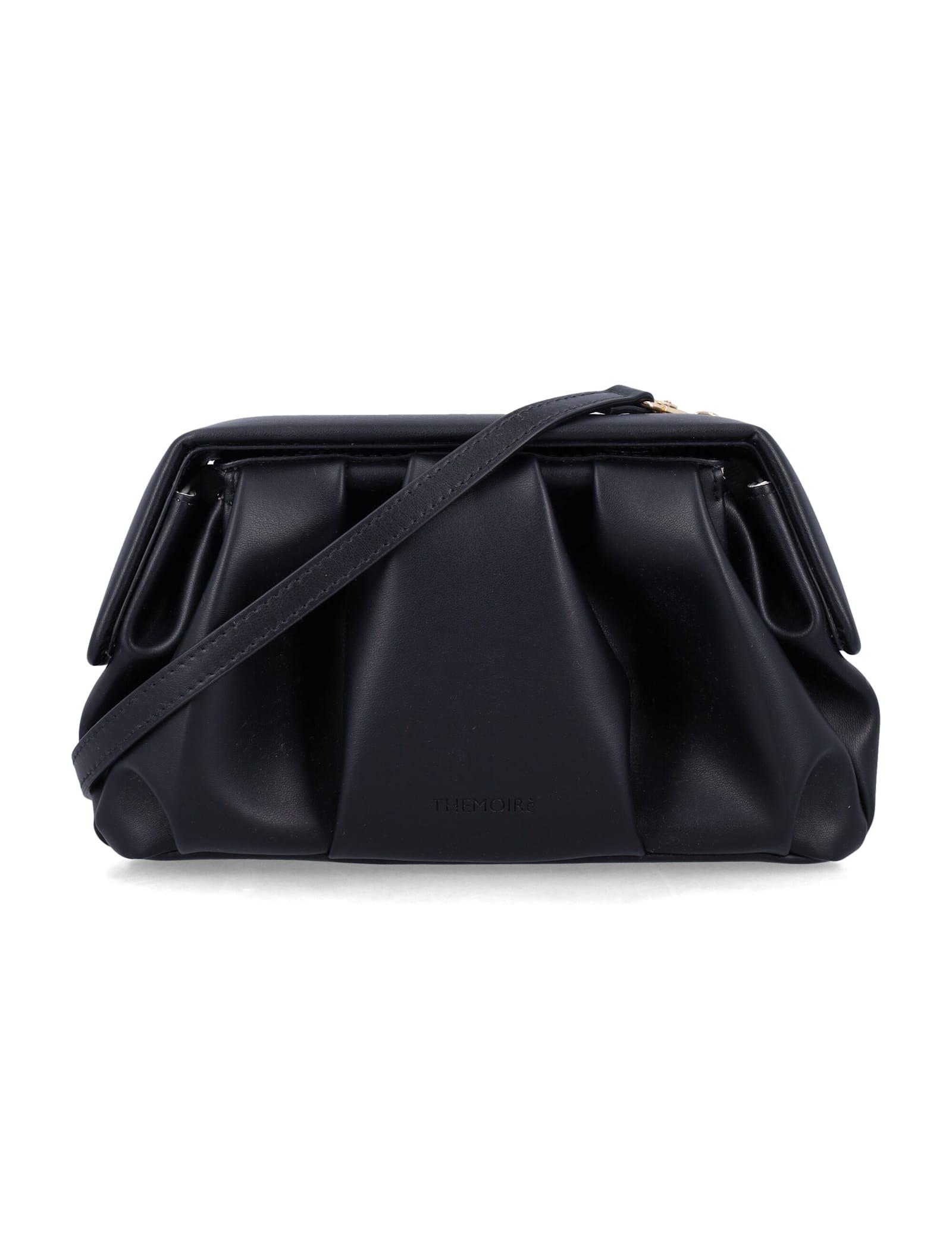 themoirè afrodite black vegan leather clutch