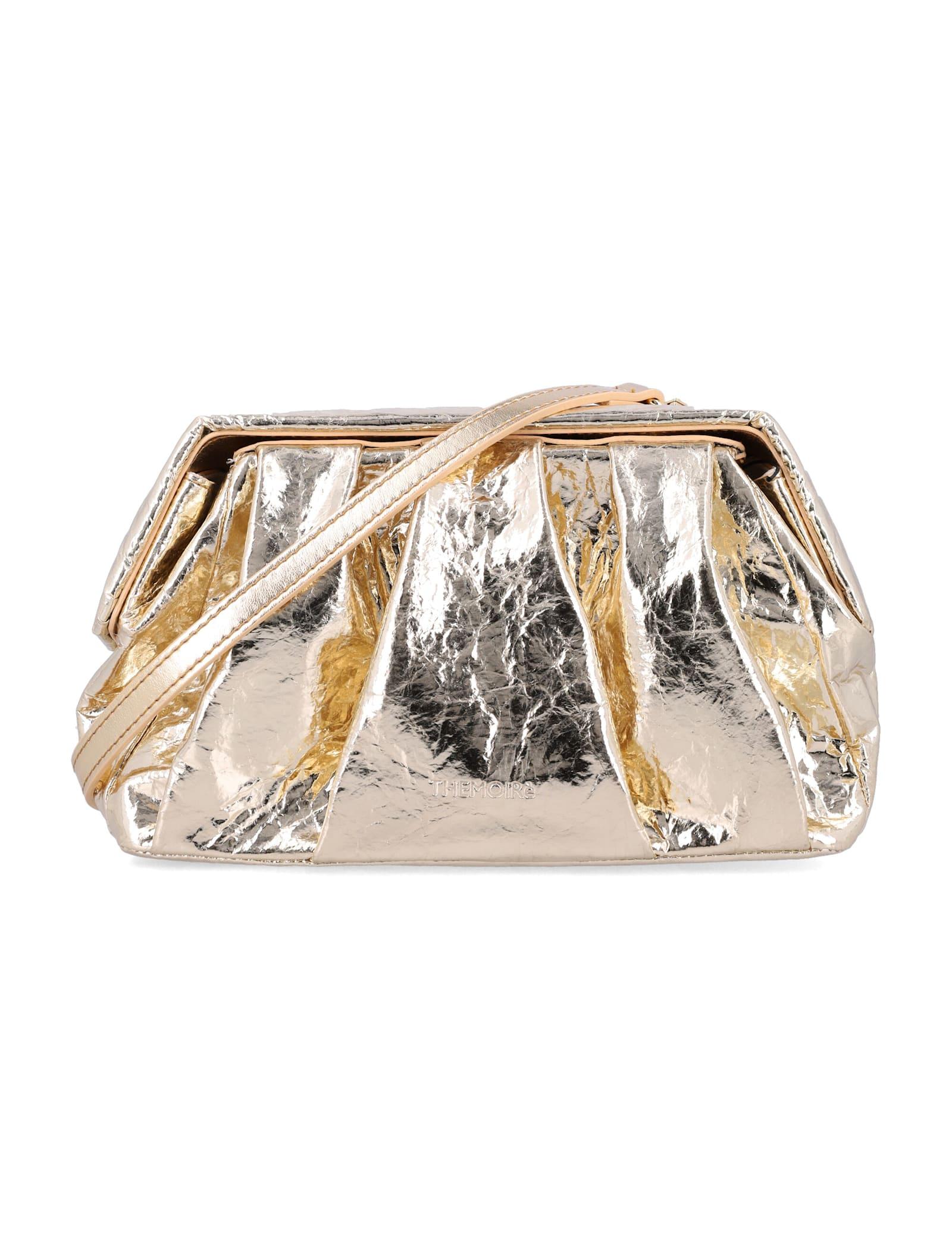 themoirè afrodite metallic gold clutch