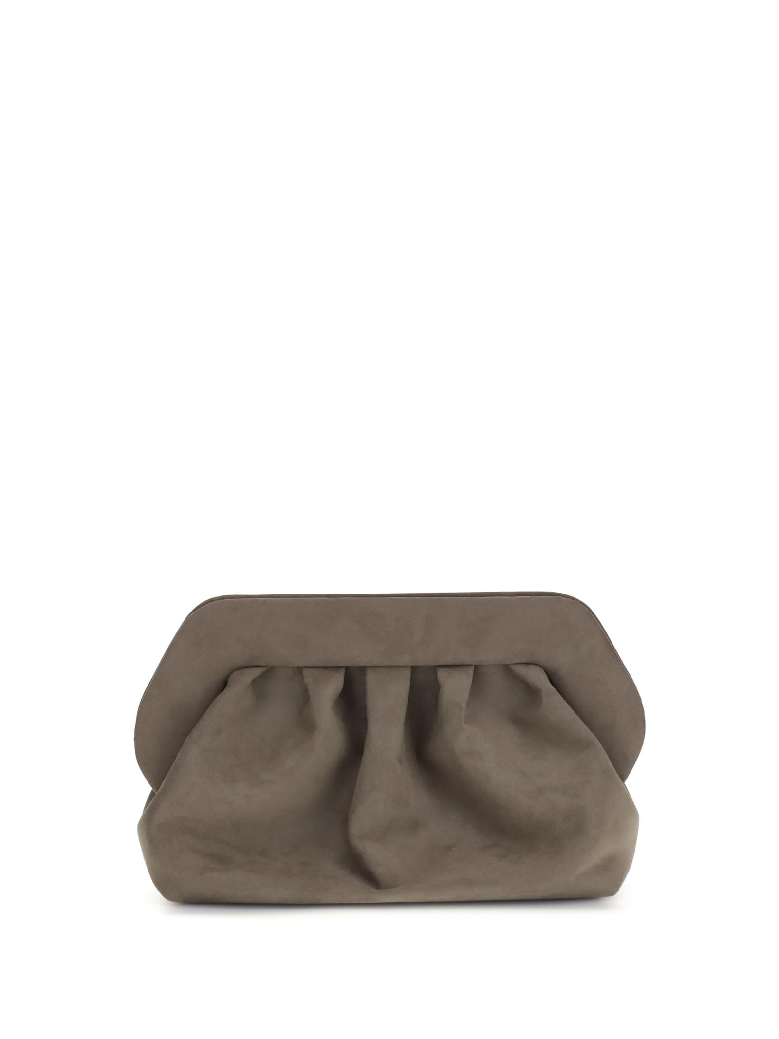 themoirè bios suede clutch bag