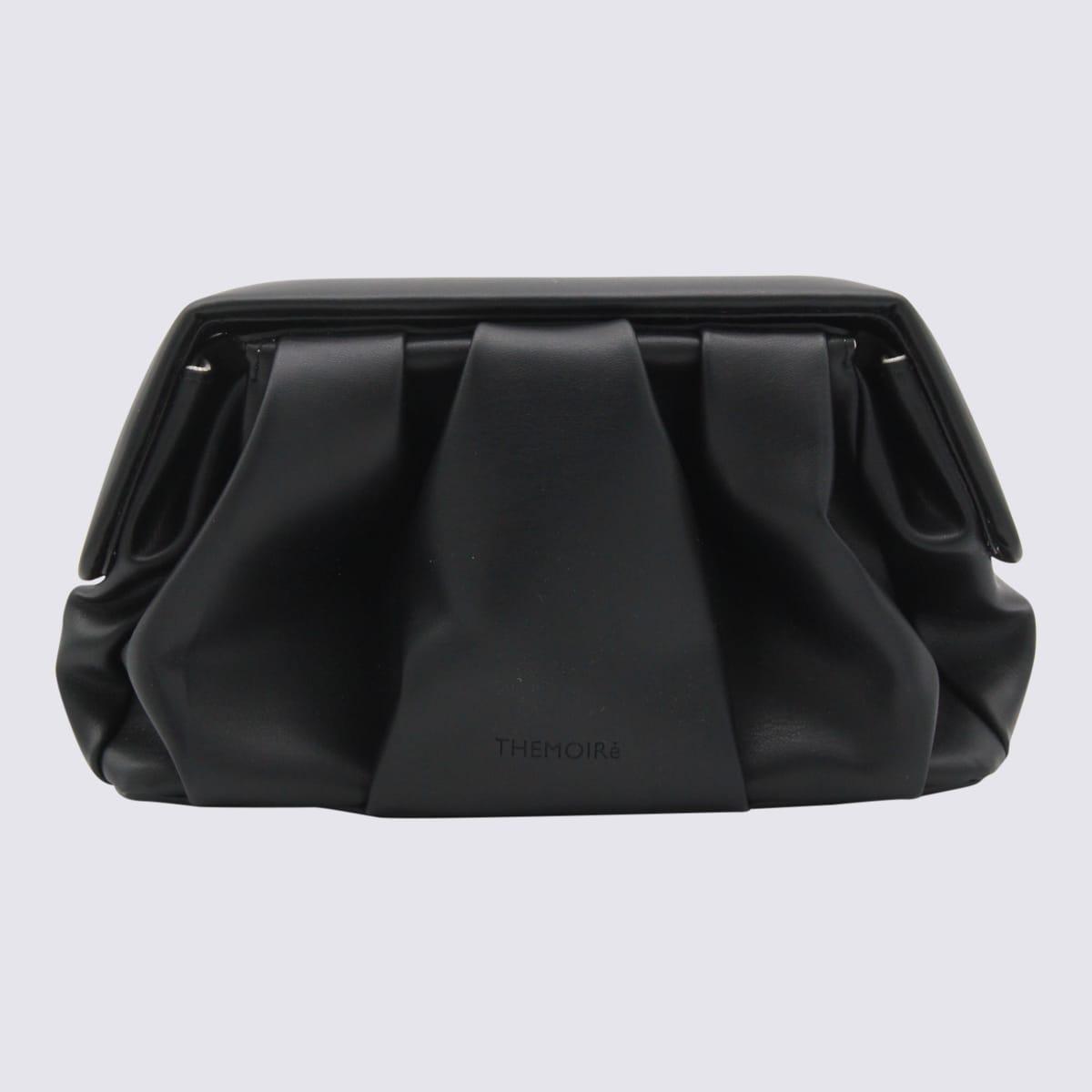 themoirè black vegan leather afrodite clutches