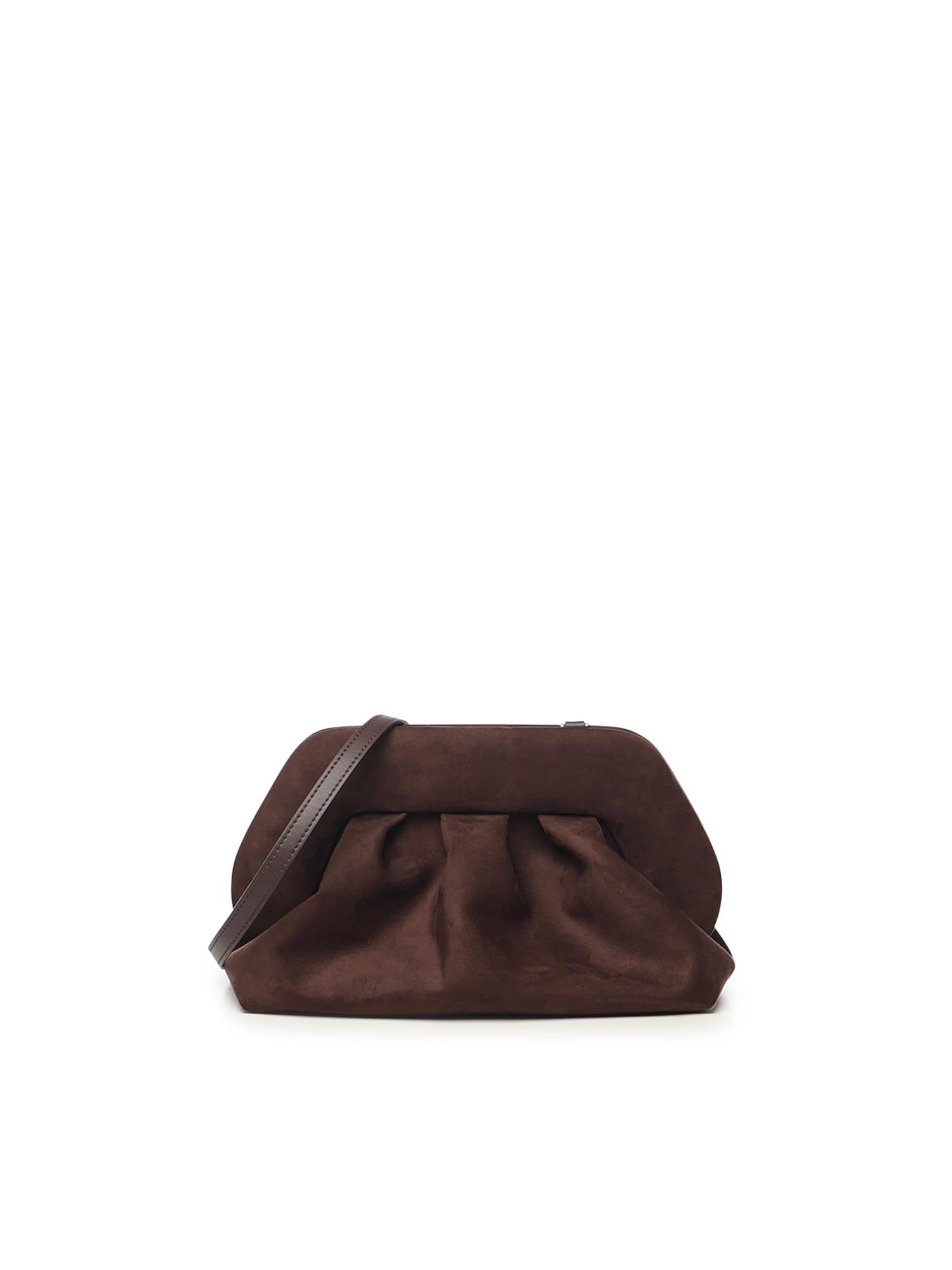 themoirè tia suede clutch
