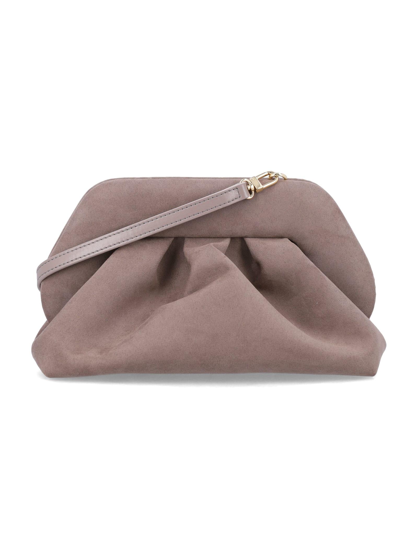 themoirè tia vegan suede shoulder bag