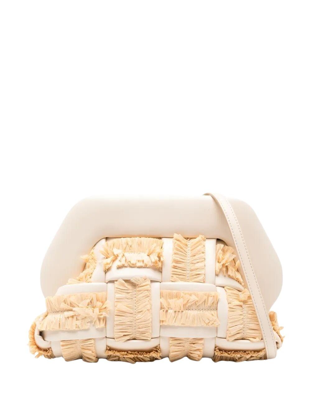 themoire bios medium intreccio rafia white cotton bag - women