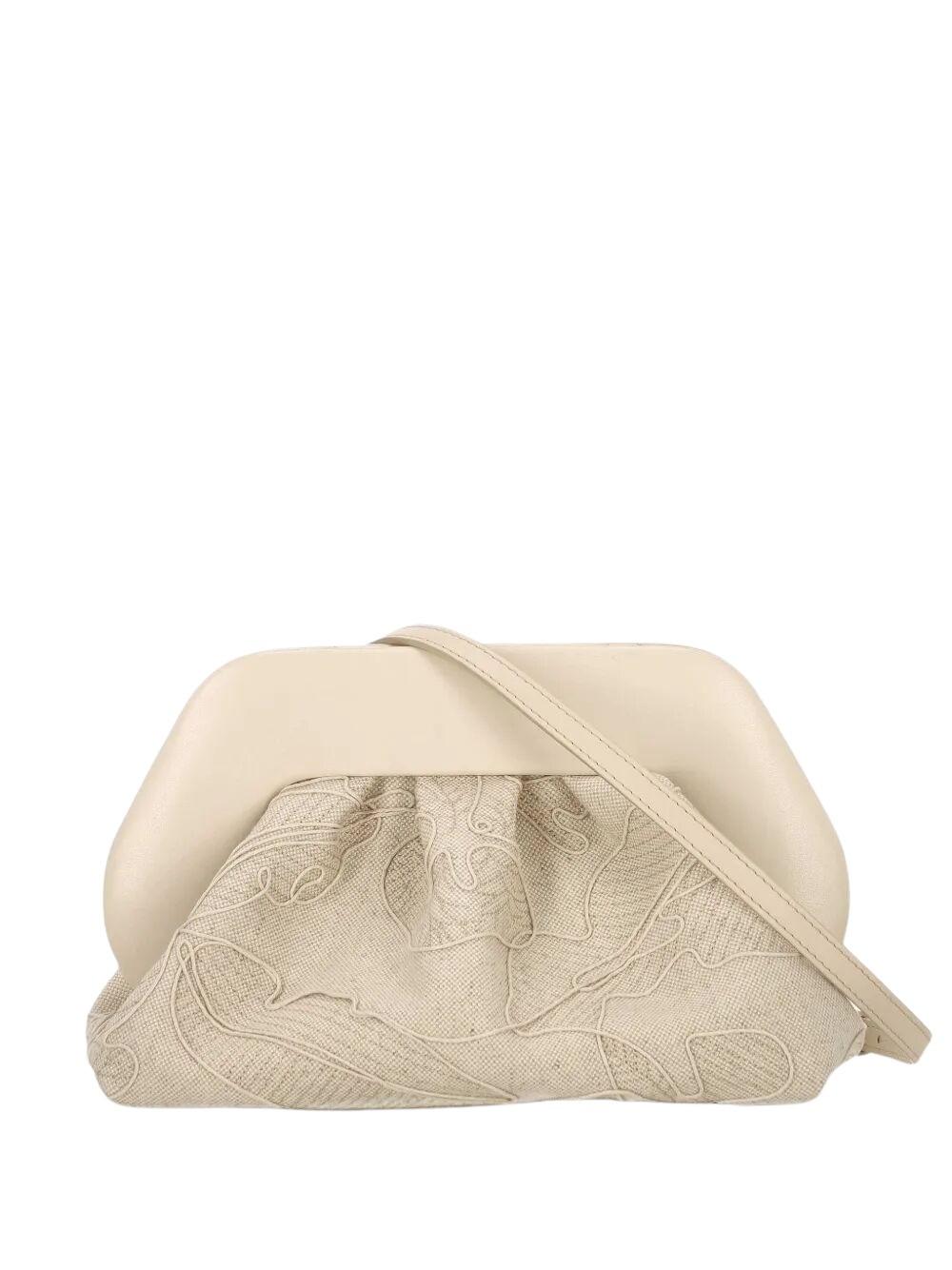 themoire bios medium ricamo canapa white hemp bag - women