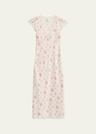 theodore floral satin midi dress