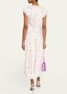 theodore floral satin midi dress
