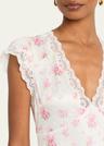 theodore floral satin midi dress