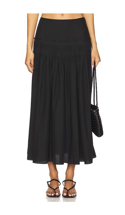 theory accordion skirt in black.