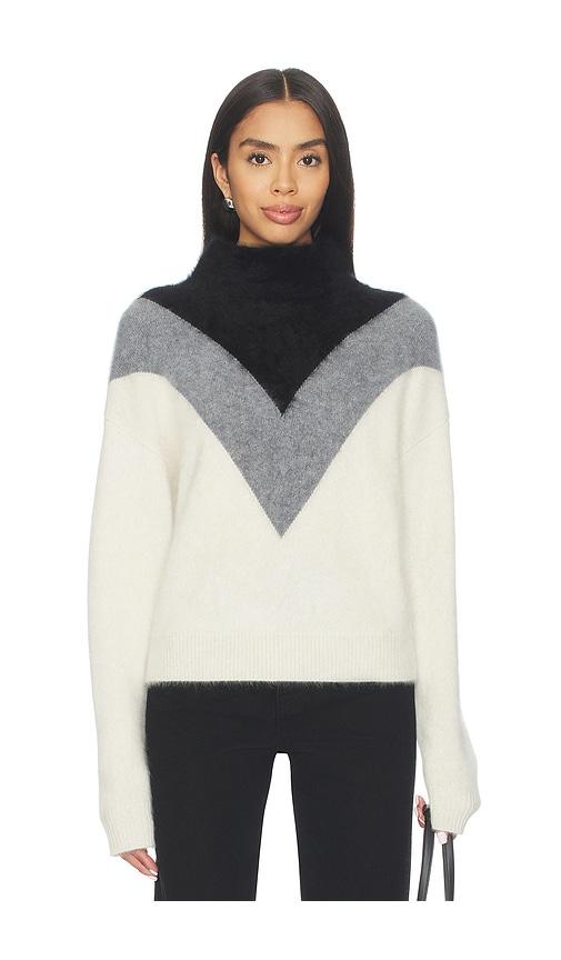 theory chevron yoke sweater in multi.