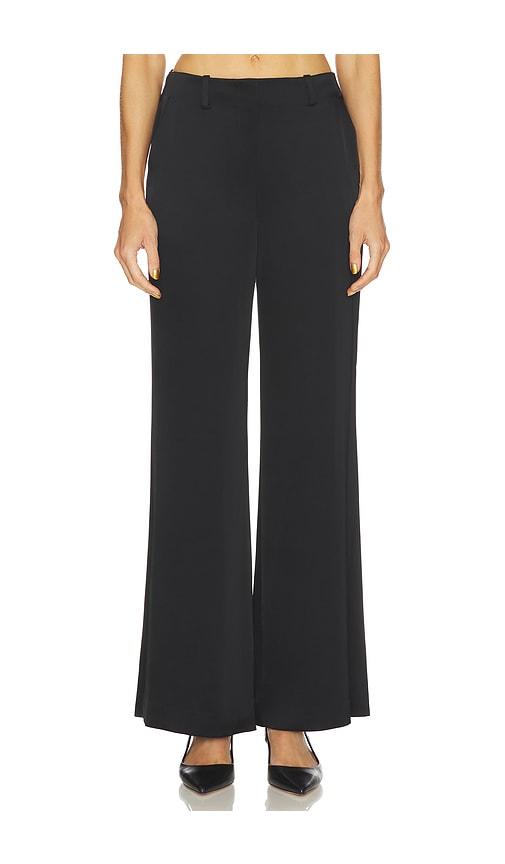 theory fluid satin pant in black.