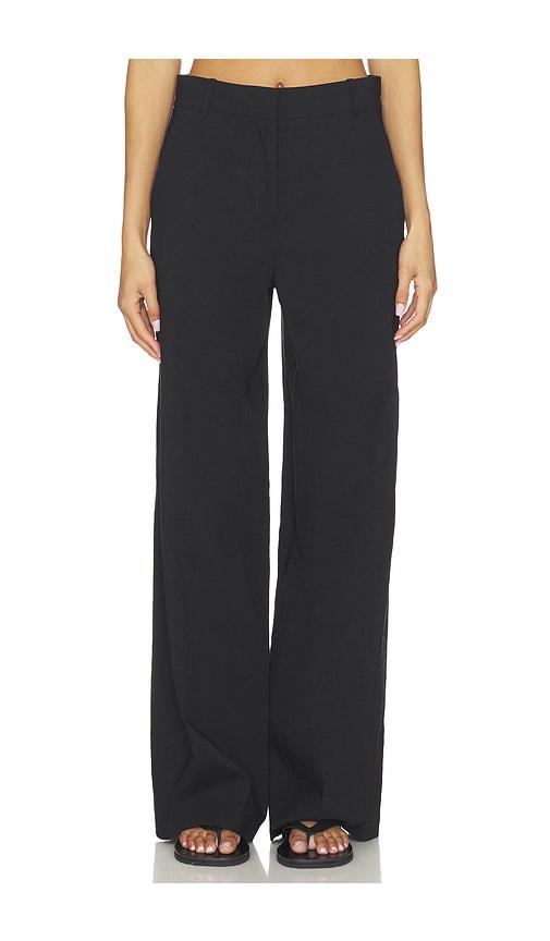theory high waisted trousers in black.