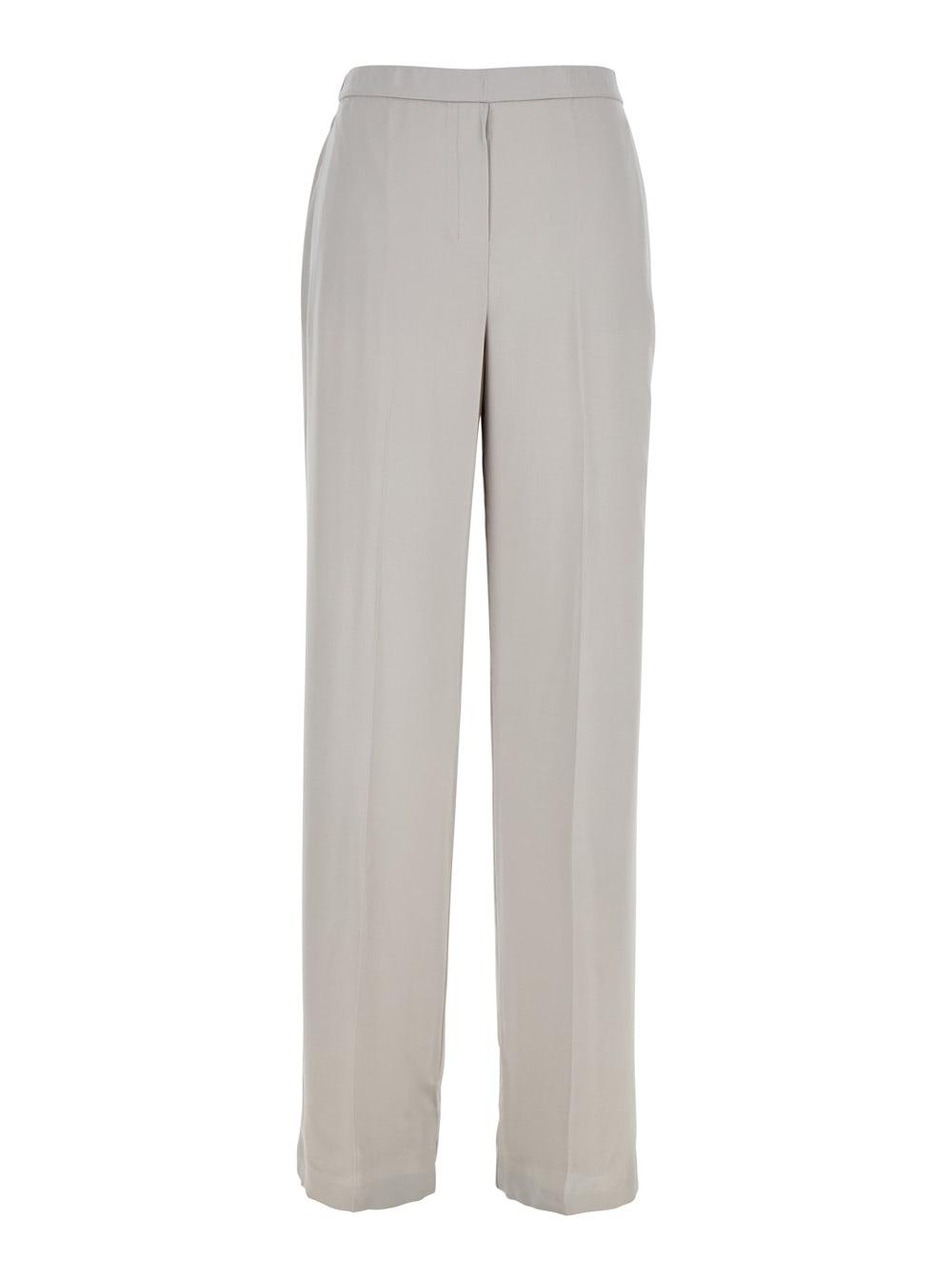 theory metallic pants with rear elastic waist and wide leg in silk woman