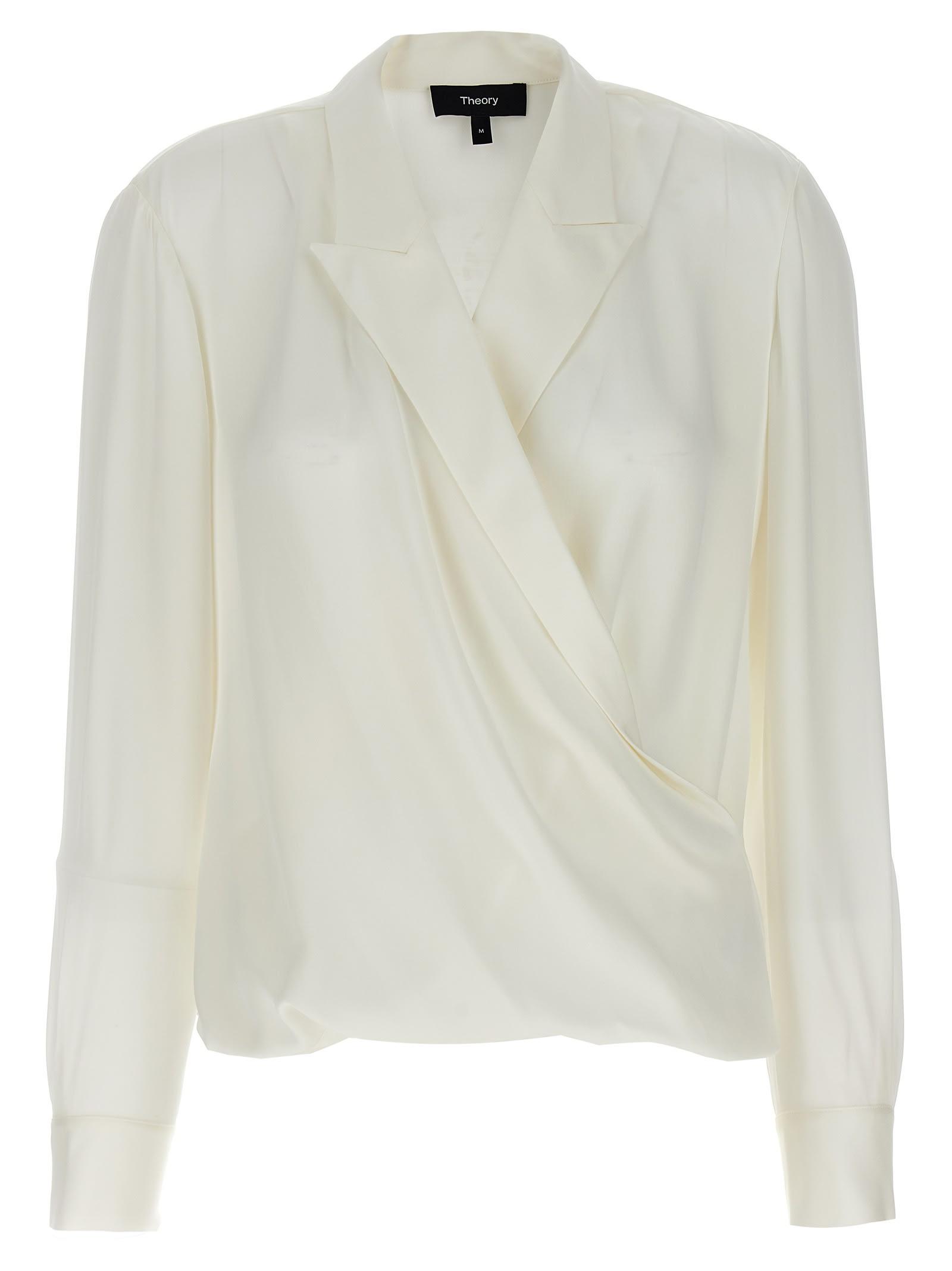 theory pk label wrap blouse