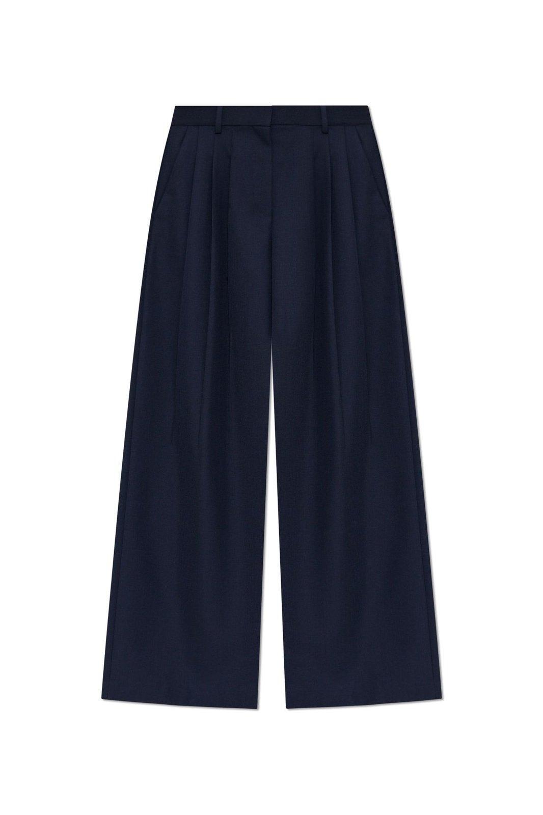 theory pleated high-waisted trousers