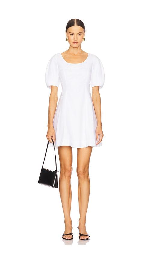 theory puff sleeve dress in white.